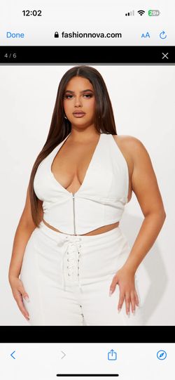 Brand New Fashion Nova Denim Halter Top 2x