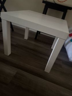 Small white bed table