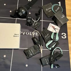 PVolve exercise equipment bundle slant board mat ankle bands p3 trainer gliders pband etc aniston 