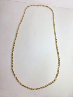 Vintage RB Solid 10k Gold Rope Chain 3mm Necklace 26¼" Diamond Cut 7.9 Grams