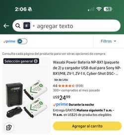 Wasabi Power Batería NP-BX1 (paquete de 2) y cargador USB dual para Sony NP-BX1/M8, ZV-1, ZV-1 |I, Cyber-Shot DSC-...