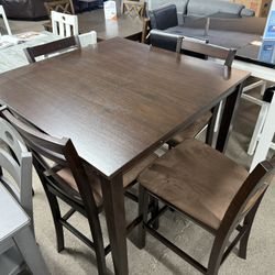 4 CHAIRS & TABLE SOLID WOOD $349
