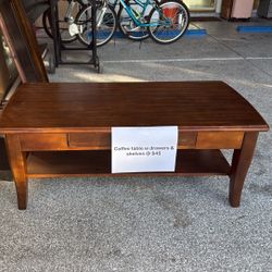 Wood coffee table