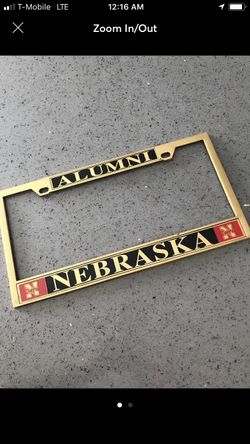 Alumni Nebraska license plate frame plate