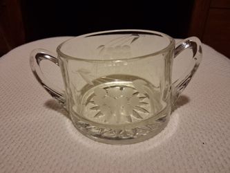 Vintage Etched Open Sugar Bowl