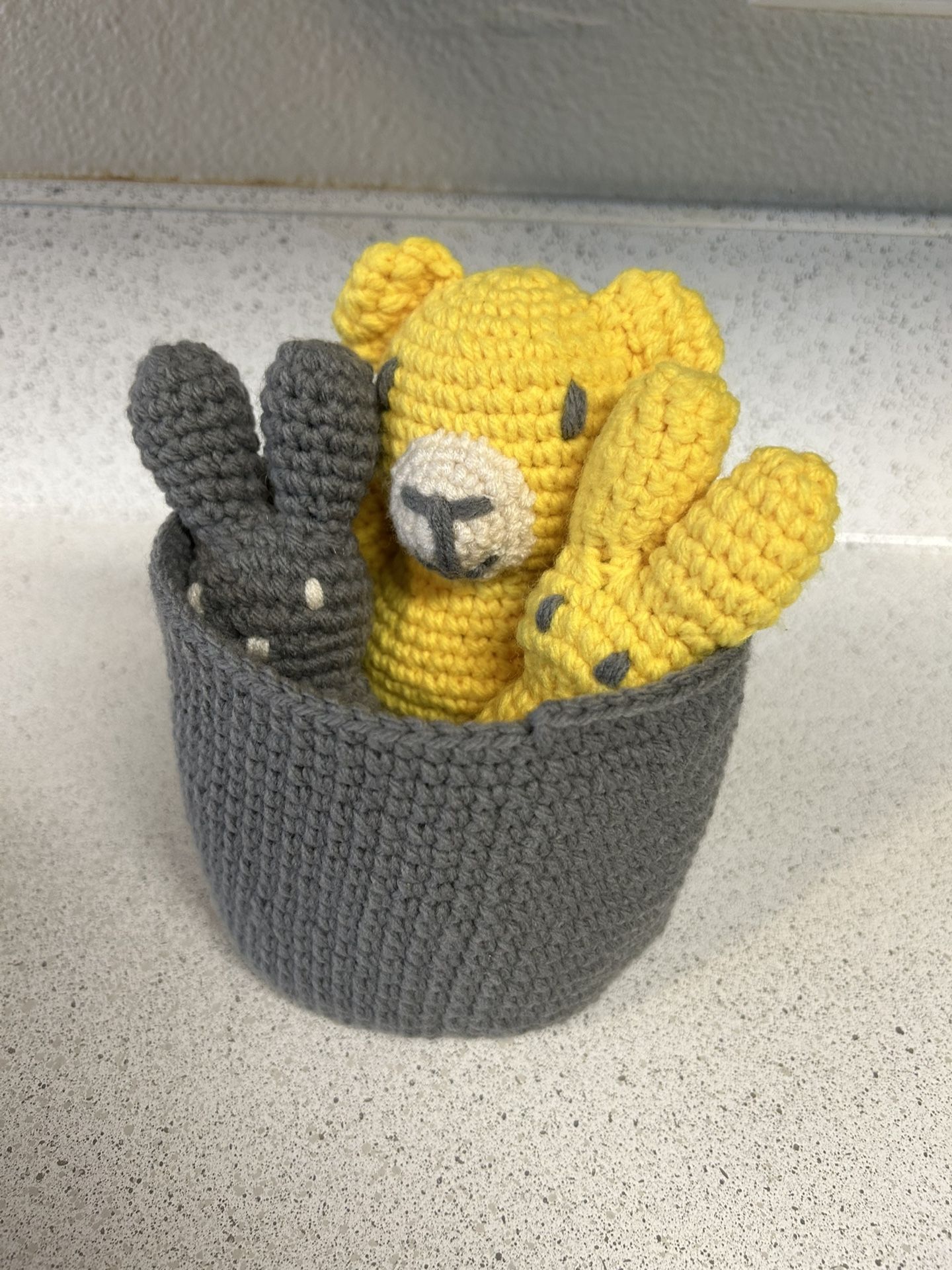Crochet Baby Toys And Basket