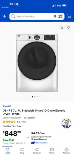 GE Smart Dryer, washer free