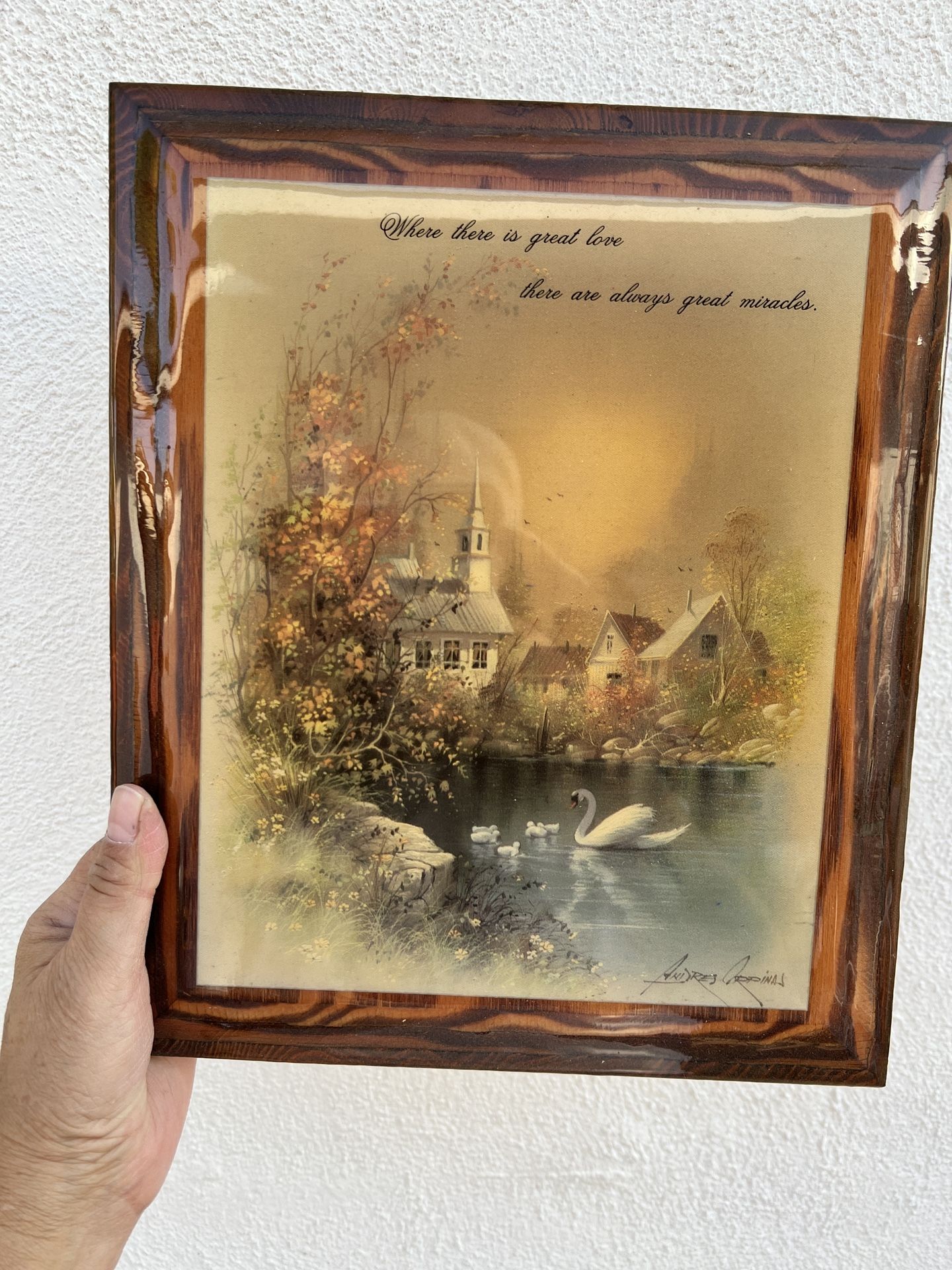 Vintage Lacquer Scripture Artwork Frame