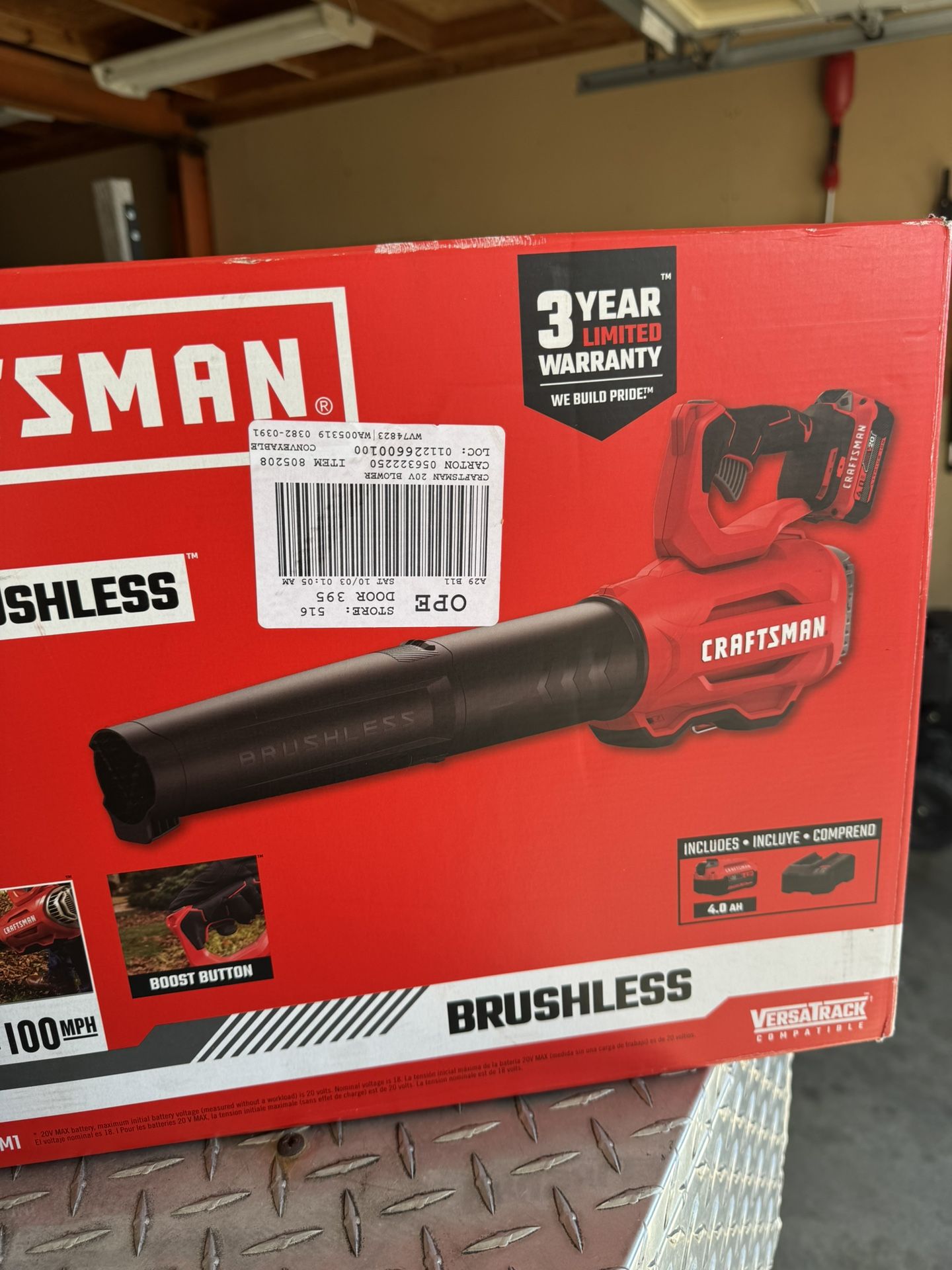 Craftsman  Leaf Blower With 4.0Ah Battery & Charger Included