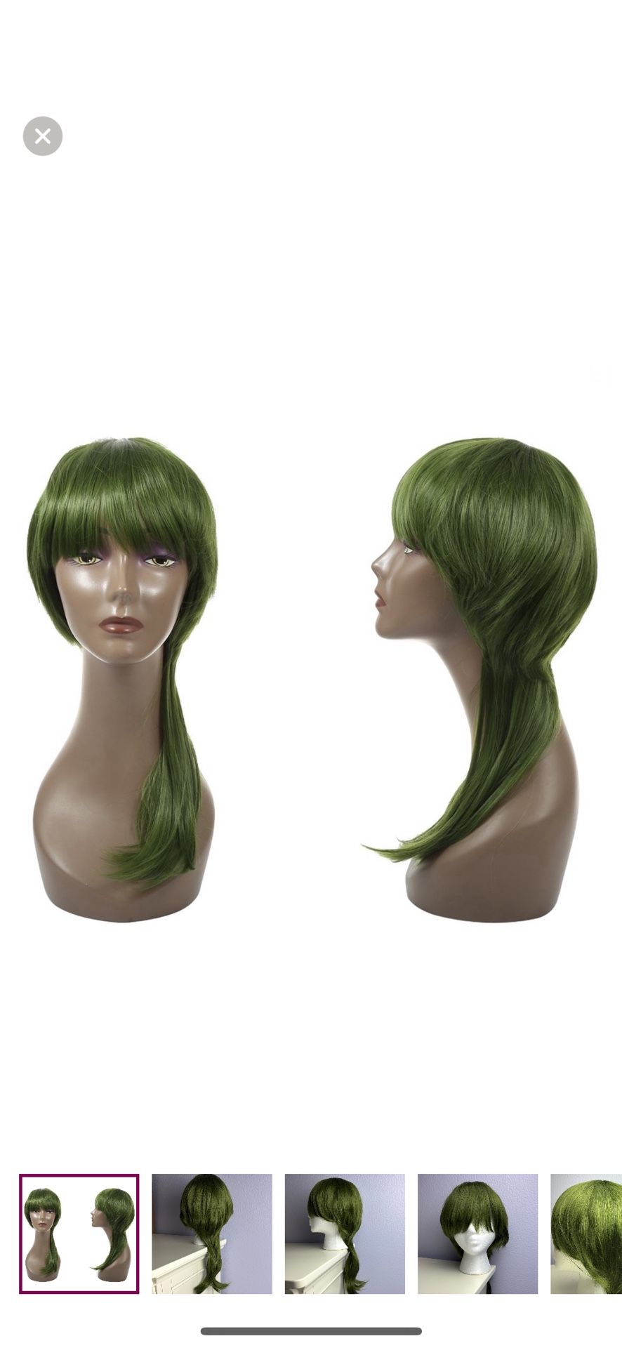 Green Mullet Wig New In Box