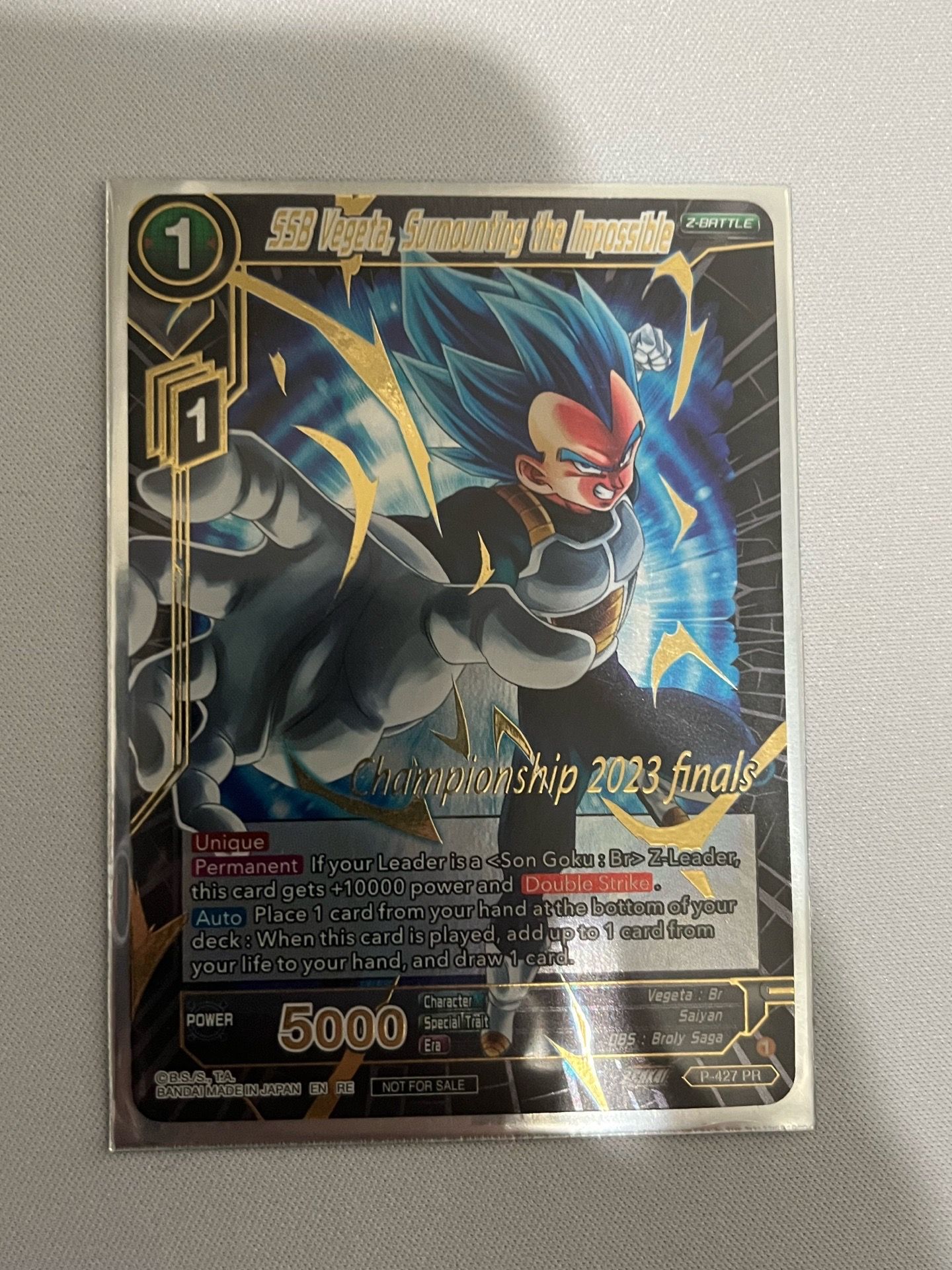 Dragon ball super masters : SSB Vegeta, Surmounting the Impossible (2023 Championship Finals )