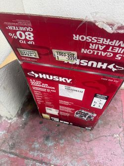 Husky 4.5 Gal. 175 PSI Portable Electric Oil-Free Quiet Twin Stack Jobsite Air Compressor w/Rubber Wheels and 2-Quick Couplers