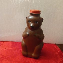 Vintage 1940 Glass SnowCrest Brown Bear Bank Bottle