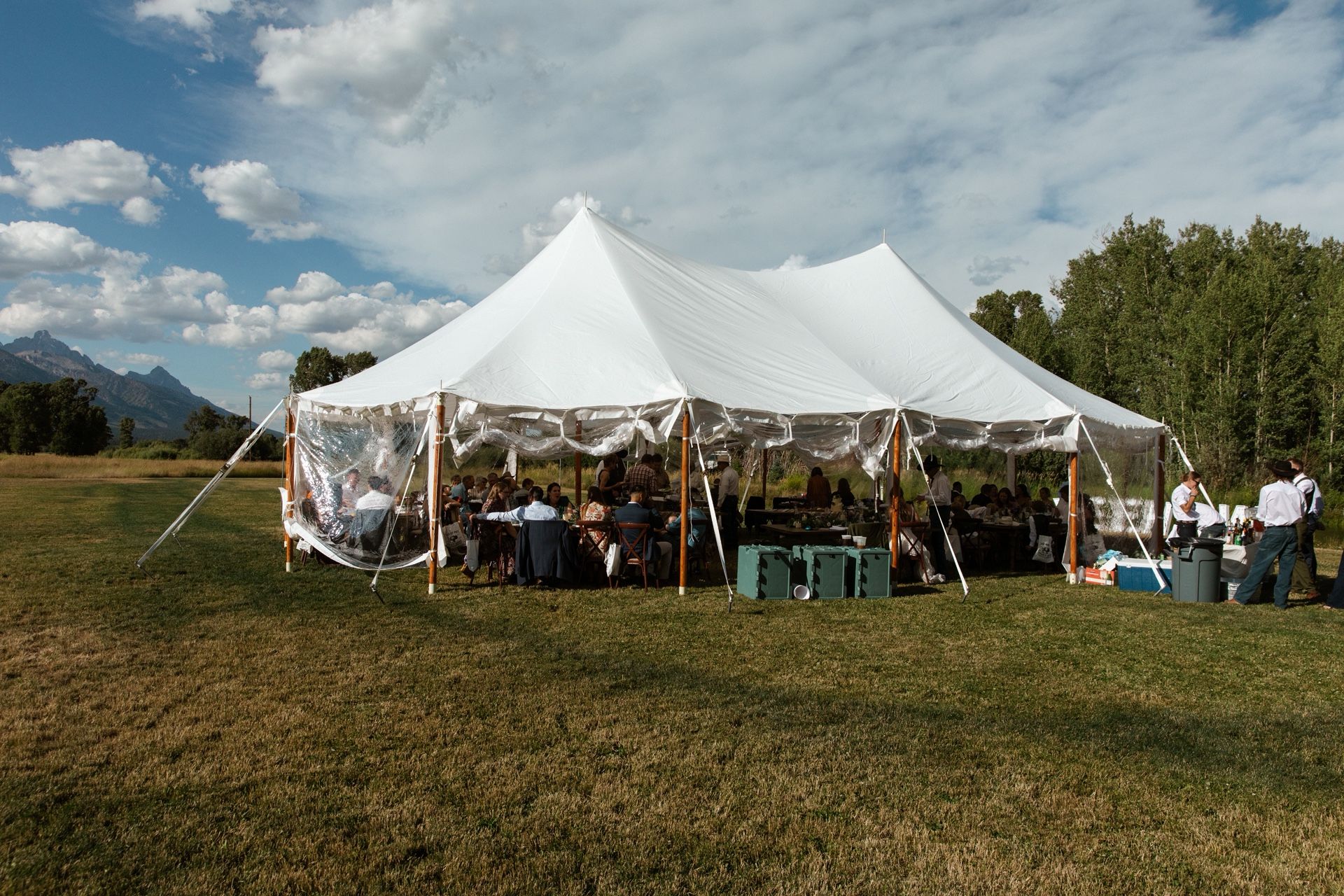 Event Tent Massive 50x32 ft Octagonal Pole Pavilion for Weddings Parties & More!
