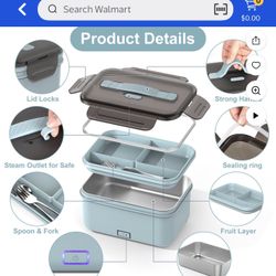 New Rechargeable Electric Lunch Box 1.8L Light Green