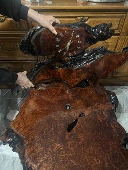 Wood Table And Clock