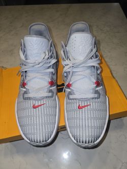 Nike LeBron Witness 6 Pure Platinum Grey Red CZ4052-003 Men's Size 12 With Box Excellent Condition.