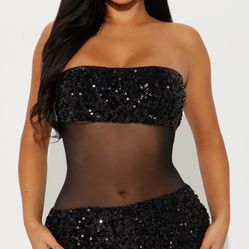 Sequin Mesh Mini Dress ! Size XL Available 