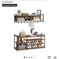 Shoe Bench + Floating Shelf