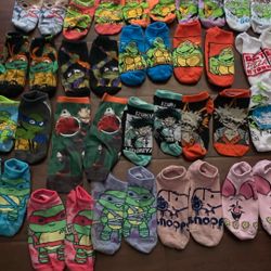 Tmnt+anime kids socks