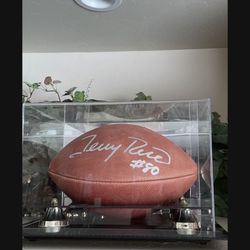 Jerry Rice Autographed Football With Case