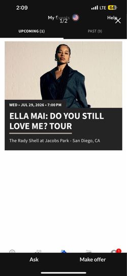 Ella Mai “Do You Still Love Me” Tour Ticket