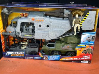 Adventure, force, giant military helicopter, playset lights and sounds