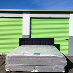 New king Size Bed Includes Pillowtop Mattress Set