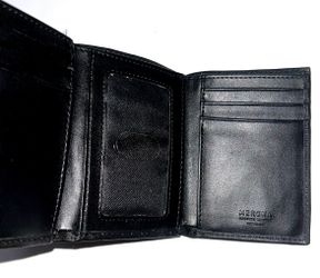 Merona black tri fold wallet