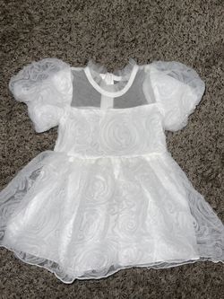 1t/2t White Toddler Puff Dress