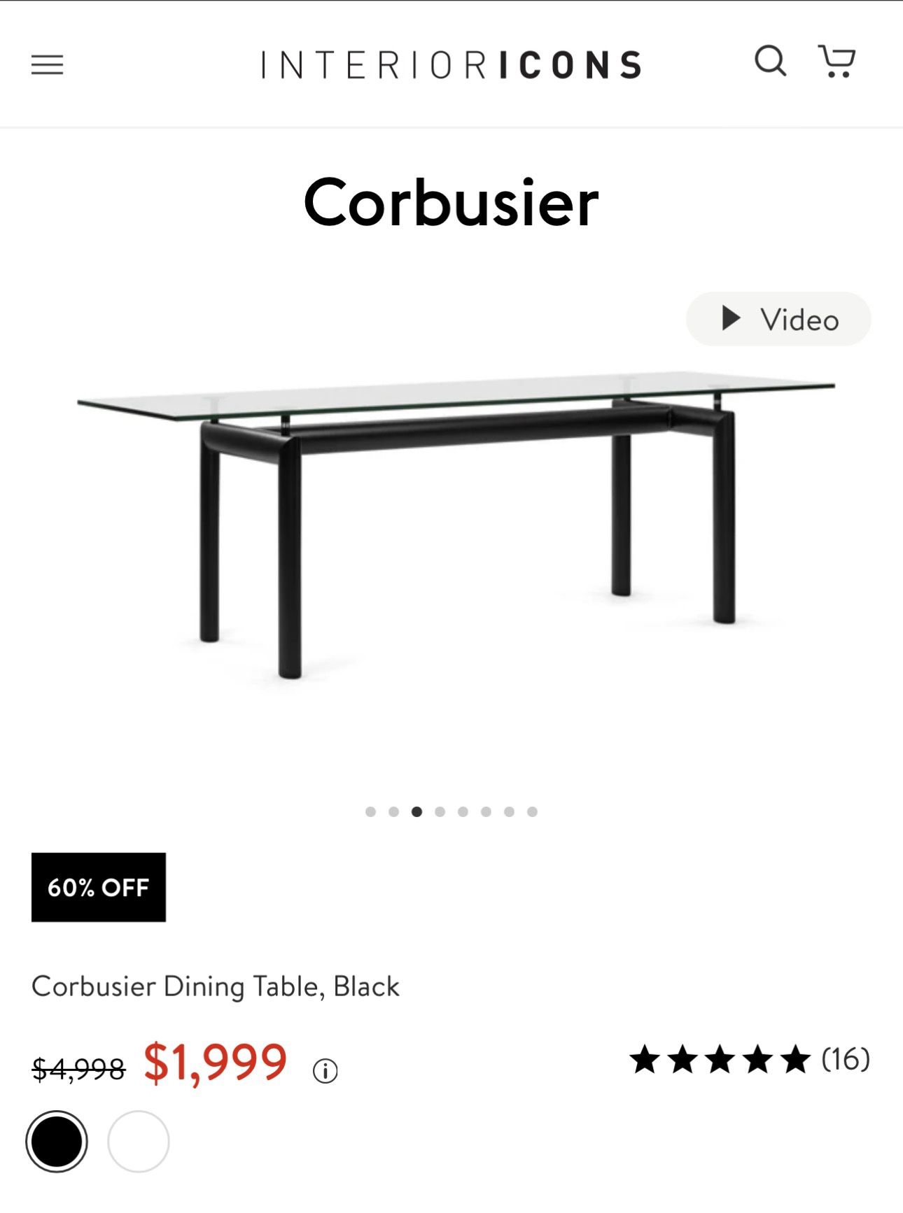 Corbusier Dining Table, Black (A Masterpiece of Modern Design)
