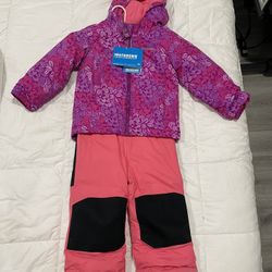 4t Girls Snowsuit / Jumpsuit With Coat Grows With Toddler