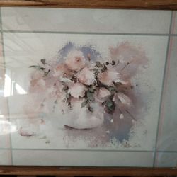 Charlene Cawley  Magenta Bouquet lithograph print.


