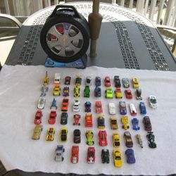 Hot Wheels Spinner Case for 72 Vehicles & Lot of 57 Hot Wheels 1970's-2005
