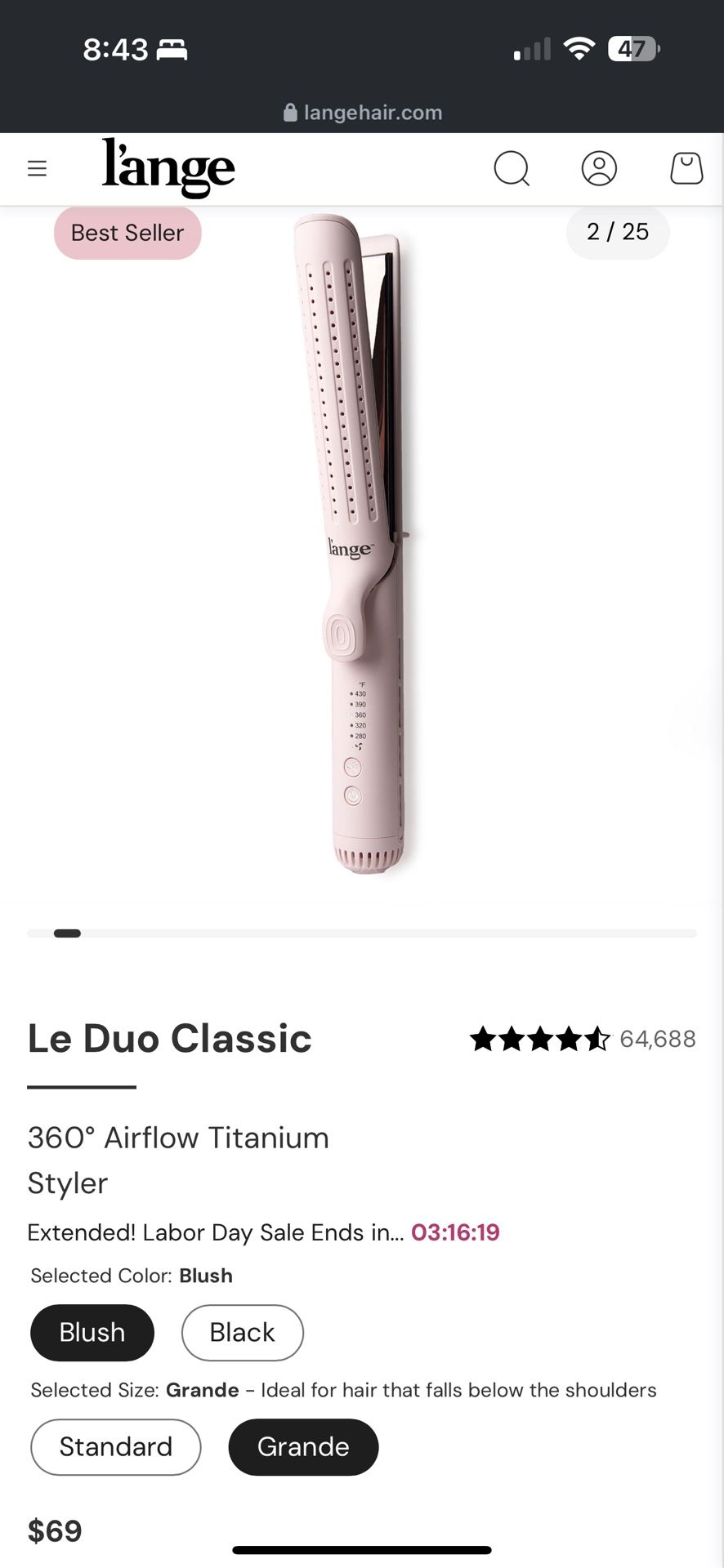 Lange Hair Tools - blow dry brush & straightener