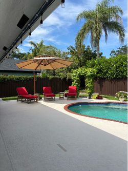 Outdoor Lounge chairs with Sunbrella cushions - paid over $600 per chair last year