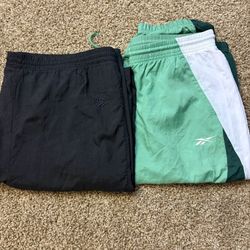2x Vintage Y2K Reebok Nylon Windbreaker Pants Mens Size XL