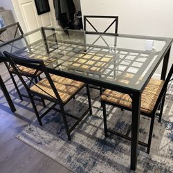 Glass Table W/ 4 Chairs