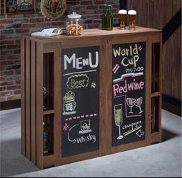 Bar cabinet with wheels