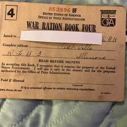 1943 War Food Rations Stamps