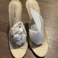 Clear Heels  -Size 8