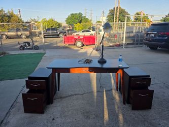 Desk with lamp