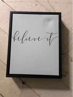 Believe It Typographic Canvas Art Wall Print
