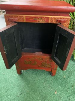Fine Oriental Red Chinese Cabinet