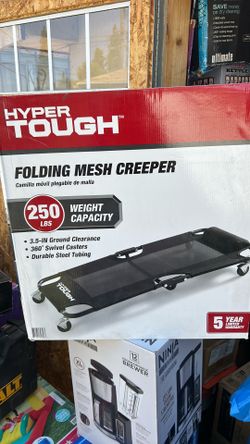 Hyper Tough Folding Mesh Creeper, Black, 40-inch, 250-lb Capacity, 4 Wheels