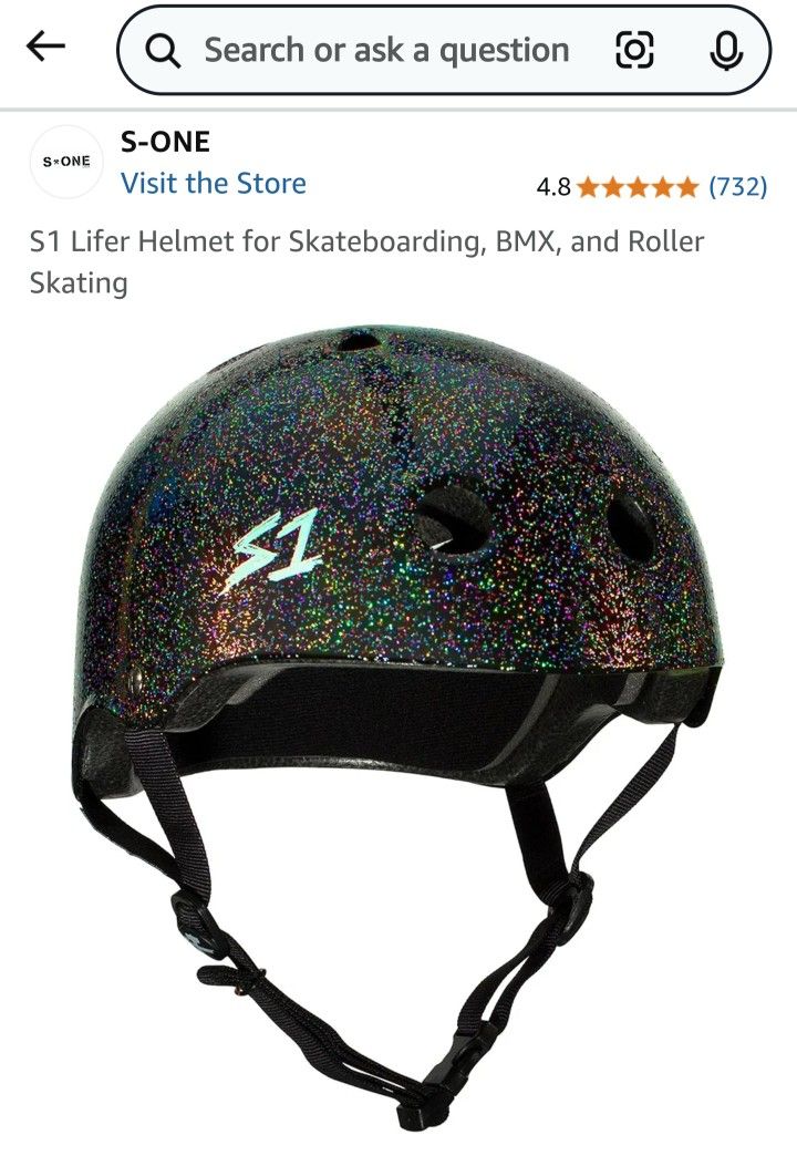S1 lifer BLACK GLITTER Helmet
