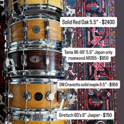 Craviotto DW Gretsch Tama Snares 