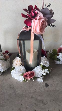 Floral Lantern Candle Centerpiece