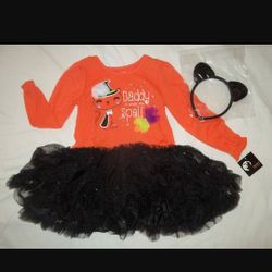 NWT Girl 12M 2T 3T Sparkle Tutu Dress Headband DADDY IS UNDER MY SPELL - 

