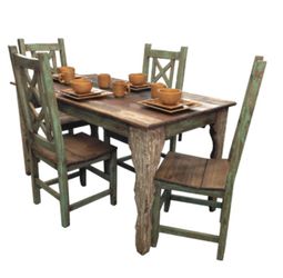 LC-MES-01- Cabana Leg Table Set Turquoise Small